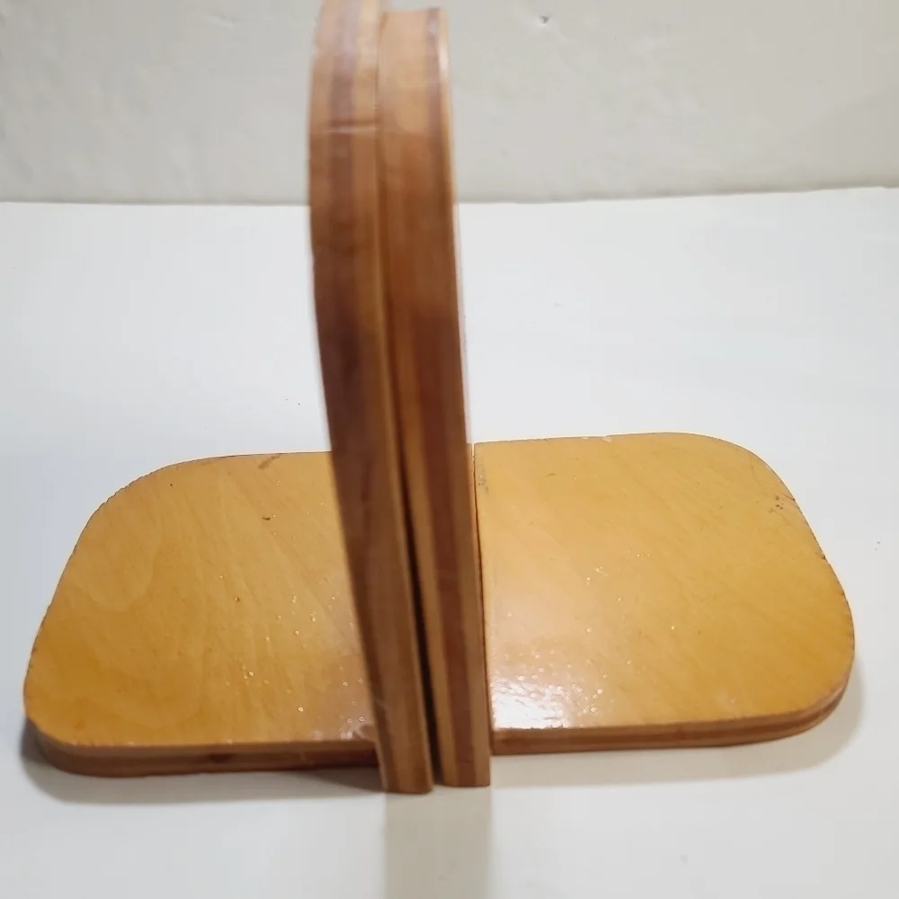Vintage Hand Painted Eagle Americana Wood Bookends